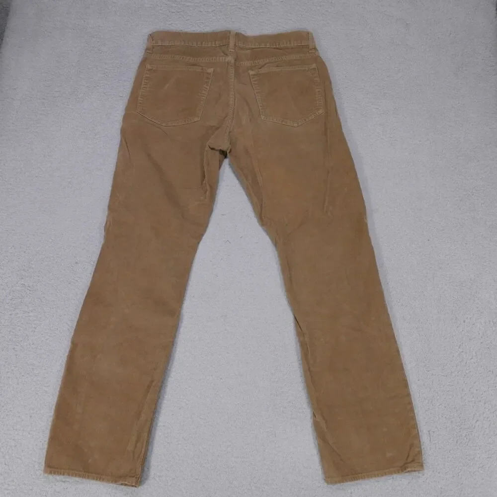 J Crew Pants Mens 31x29 Slim Straight Brown Corduroy
